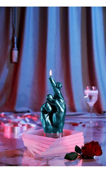 Świeca Candle Hand CRS Blue Metallic
