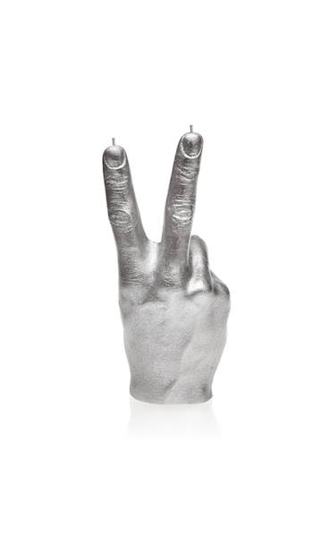 Świeca Candle Hand PEACE Silver