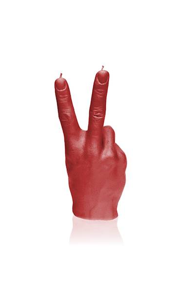 Świeca Candle Hand PEACE Red