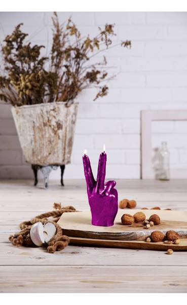 Świeca Candle Hand PEACE Pink Metallic