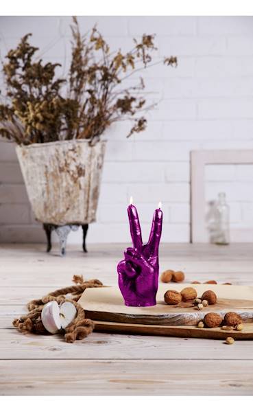 Świeca Candle Hand PEACE Pink Metallic