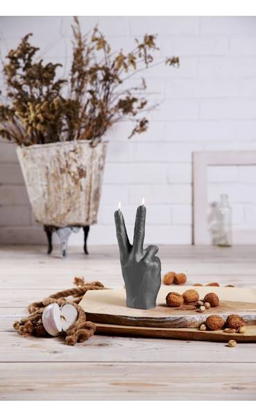 Świeca Candle Hand PEACE Grey Matt