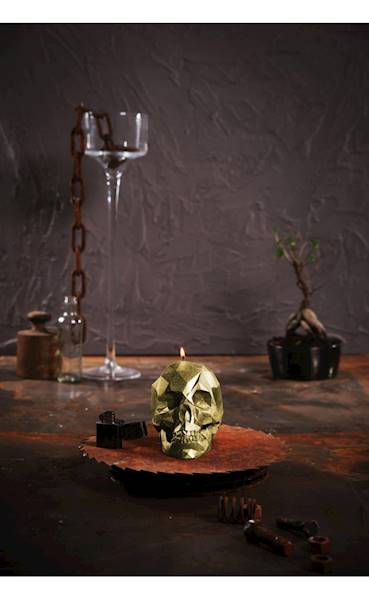 Świeca Candle Skull Classic Gold