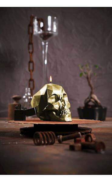 Świeca Candle Skull Classic Gold