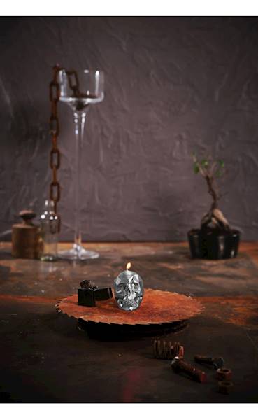 Świeca Candle Skull Small Silver