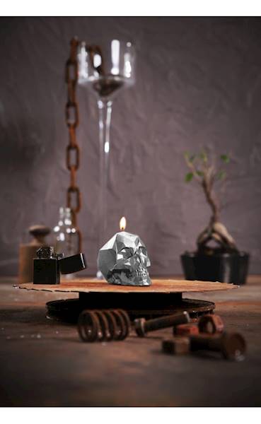 Świeca Candle Skull Small Silver