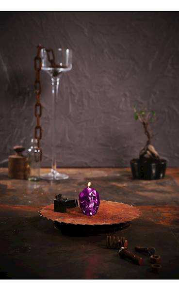 Świeca Candle Skull Small Pink Metallic
