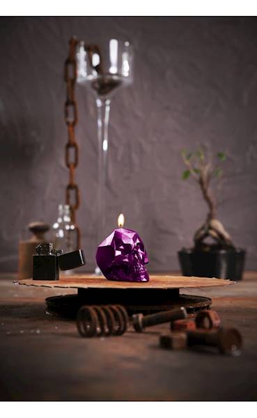 Świeca Candle Skull Small Pink Metallic