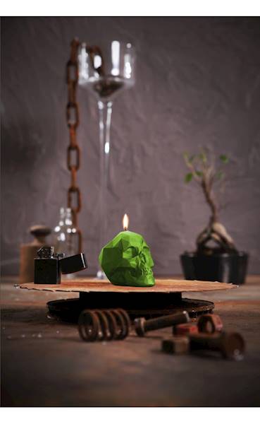 Świeca Candle Skull Small Lime