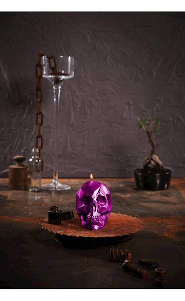 Świeca Candle Skull Pink Metallic
