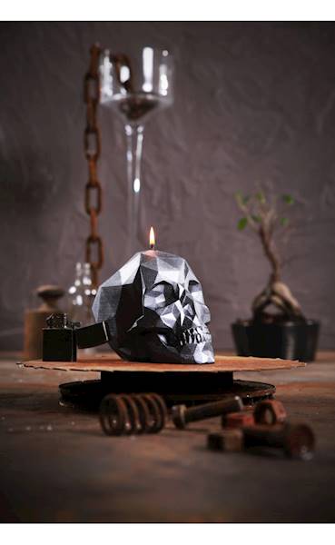 Świeca Candle Skull Steel