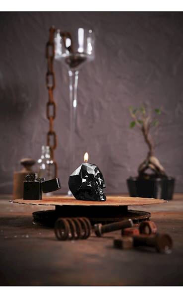 Świeca Candle Skull Small Black Metallic