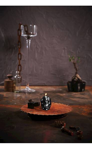 Świeca Candle Skull Small Black Metallic