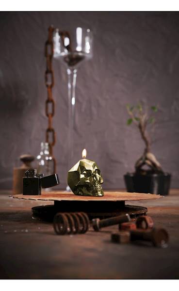 Świeca Candle Skull Small Classic Gold