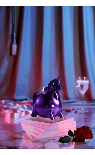 Świeca Candle Funny Unicorn Violet Metallic