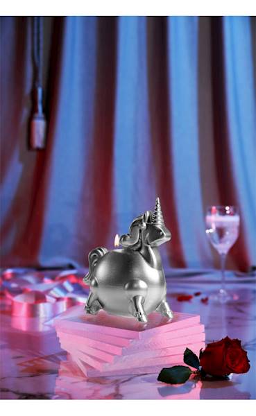 Świeca Candle Funny Unicorn Silver