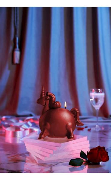 Świeca Candle Funny Unicorn Red