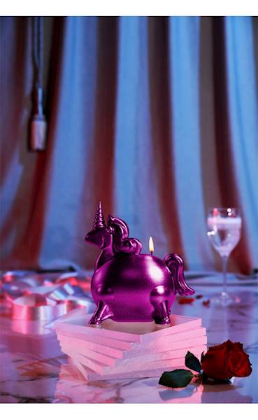 Świeca Candle Funny Unicorn Pink Metallic