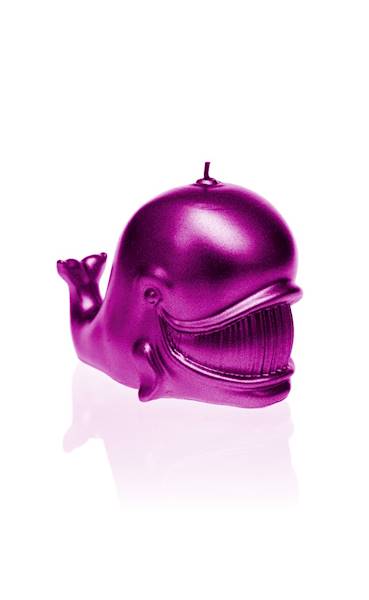 Świeca Candle Funny Whale Pink Metallic