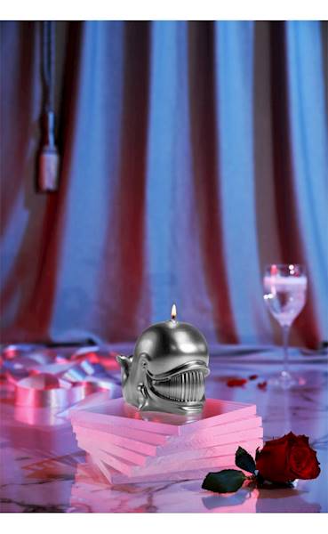 Świeca Candle Funny Whale Silver