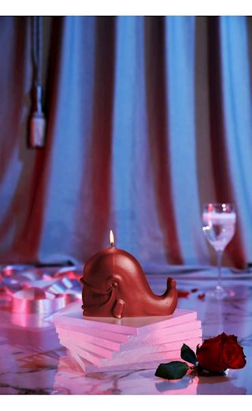 Świeca Candle Funny Whale Red