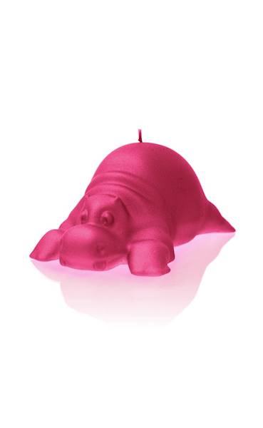 Świeca Candle Funny Hippo Dark Pink