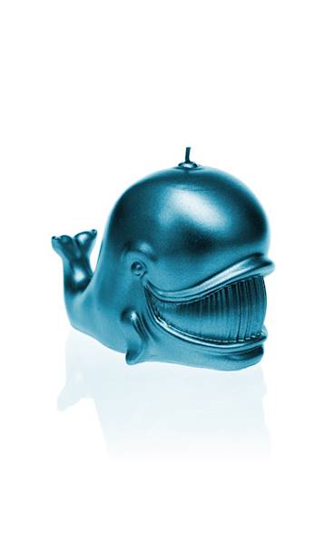 Świeca Candle Funny Whale Blue Metallic