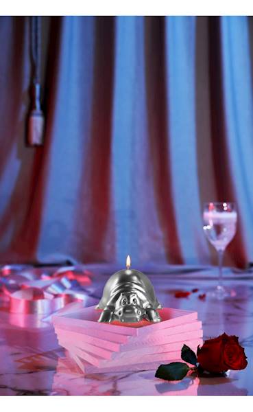 Świeca Candle Funny Hippo Silver