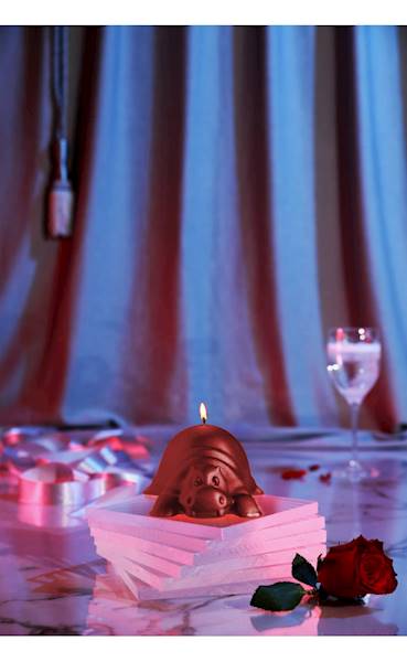 Świeca Candle Funny Hippo Red