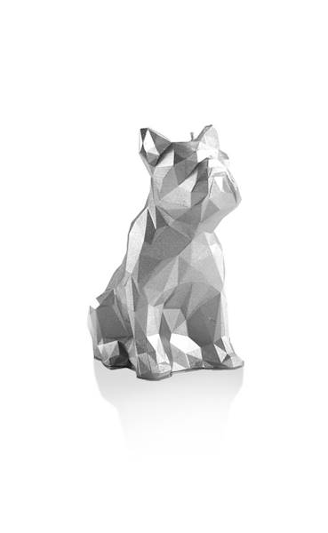 Świeca Candle Bulldog Low Poly Silver