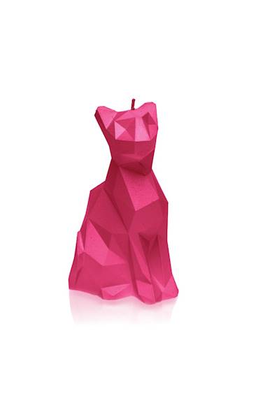 Świeca Candle Cat Low Poly Dark Pink