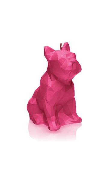 Świeca Candle Bulldog Low Poly Dark Pink
