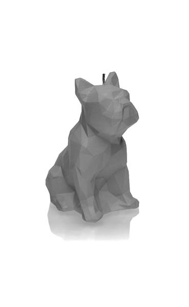 Świeca Candle Bulldog Low Poly Grey Matt