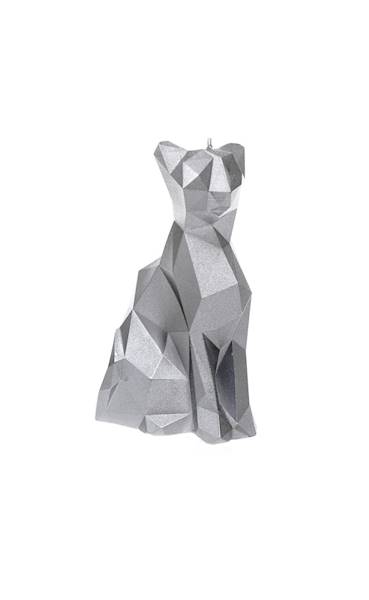 Świeca Candle Cat Low Poly Silver
