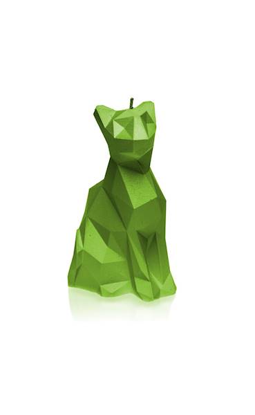 Świeca Candle Cat Low Poly Lime