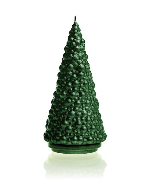 Świeca Candle Christmas Tree Green Metallic