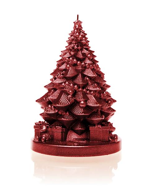 Świeca Candle Christmas Tree With Gifts Red Metall
