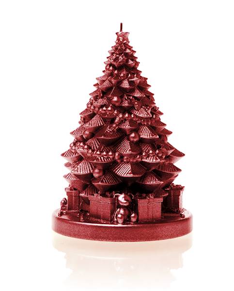 Świeca Candle Christmas Tree With Gifts Red Metall