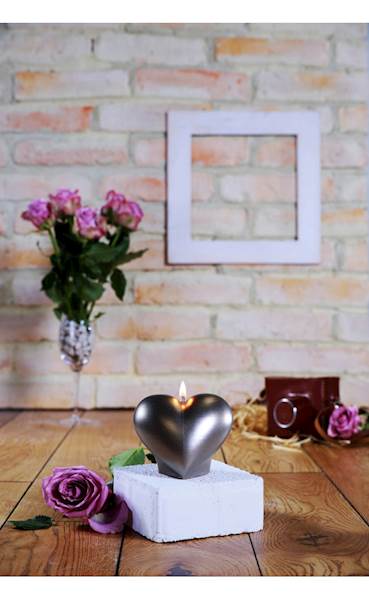 Świeca Candle Heart Smooth Steel