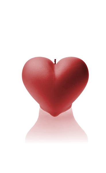 Świeca Candle Heart Smooth Red