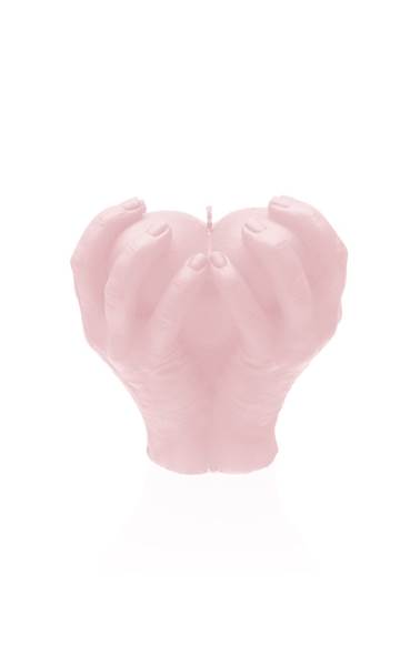 Świeca Candle Heart In Hands Light Pink