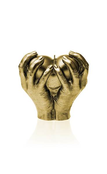 Świeca Candle Heart In Hands Classic Gold
