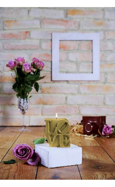 Świeca Candle Love Sign Classic Gold