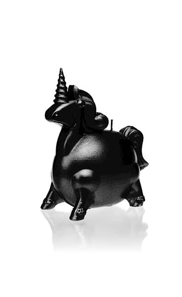 Świeca Candle Funny Unicorn Black Metallic