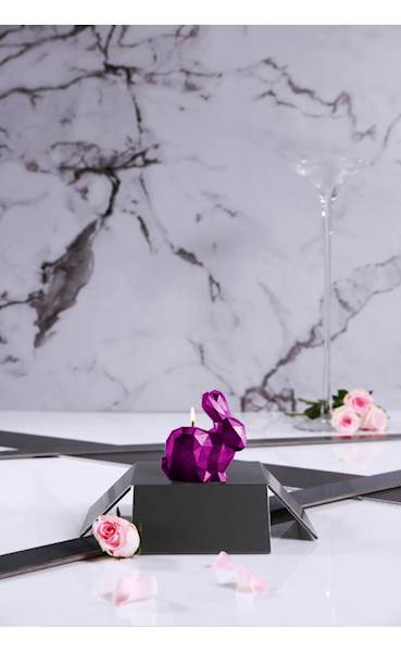 Świeca Candle Rabbit Small Pink Metallic