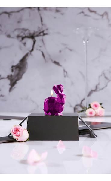 Świeca Candle Rabbit Small Pink Metallic