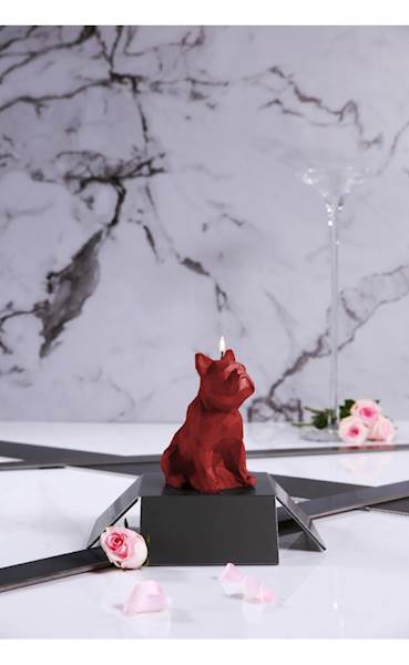 Świeca Candle Bulldog Low Poly Red