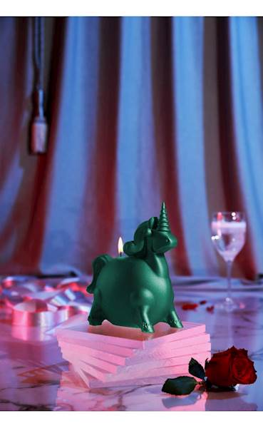 Świeca Candle Funny Unicorn Turquoise