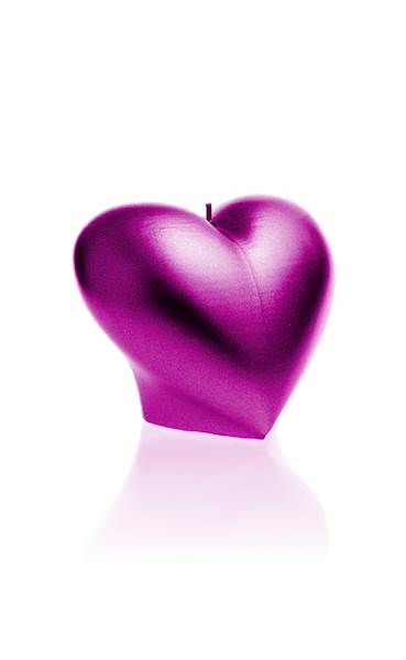 Świeca Candle Heart Smooth Pink Metallic
