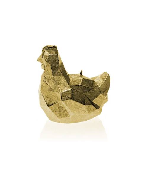 Świeca Candle Chicken Low Poly Small Classic Gold